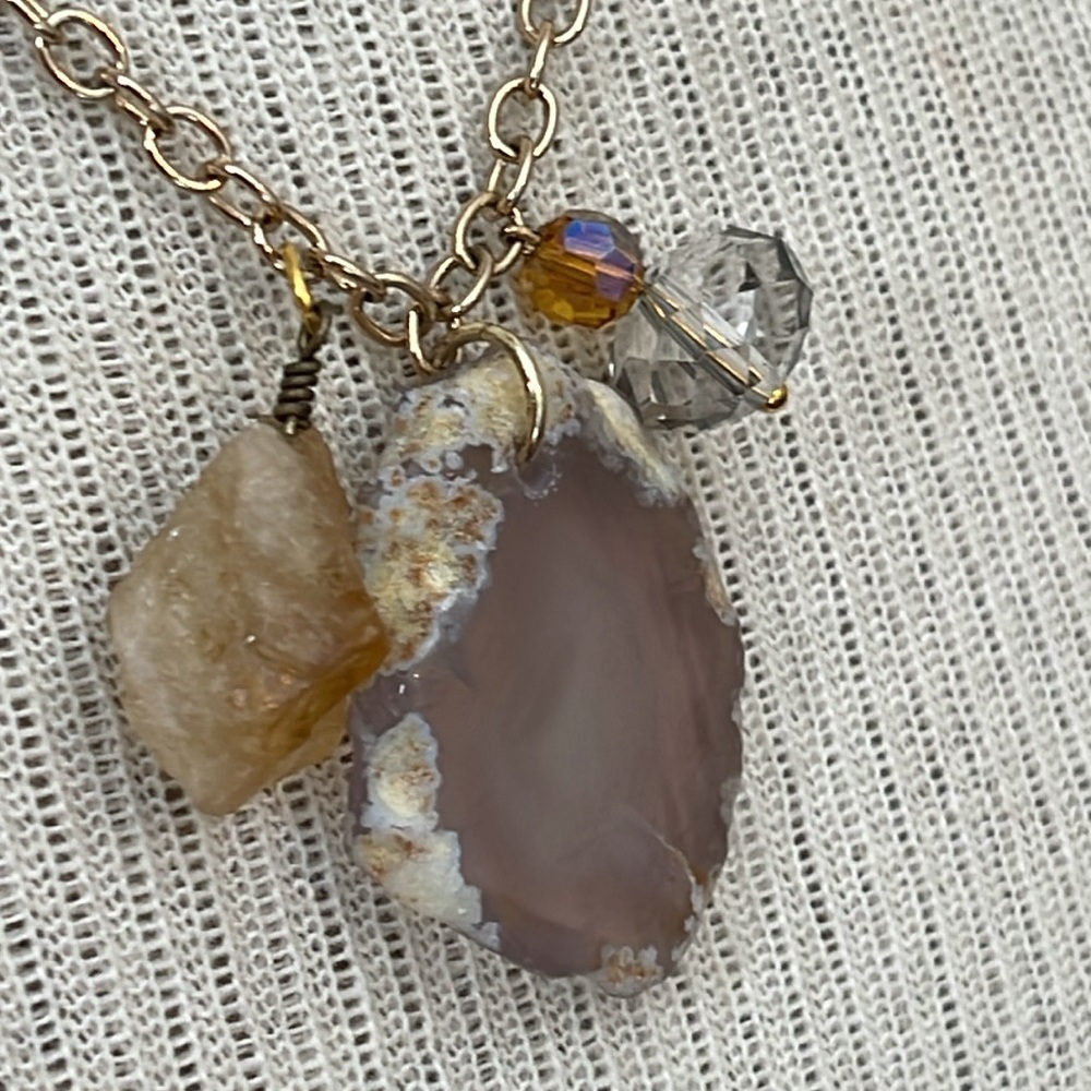 Barse Stone & Crystal Elegant Gold-tone Charm Necklace - Picture 10 of 15